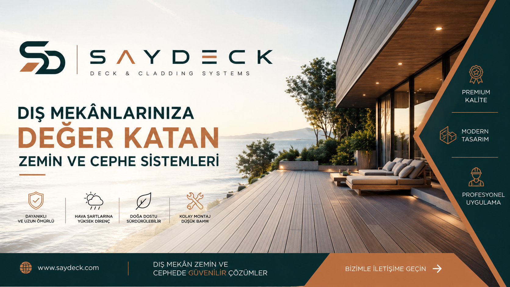 SayDeck dış mekan zemin ve cephe sistemleri