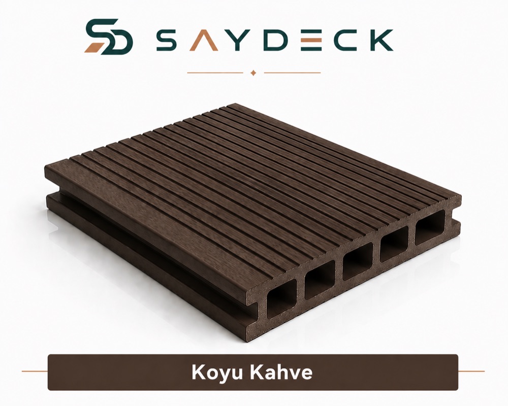 Koyu Kahve ince oluklu kompozit deck profil rengi